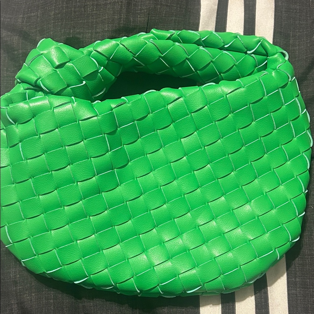 Woven  Hobo Bag in Bright Green